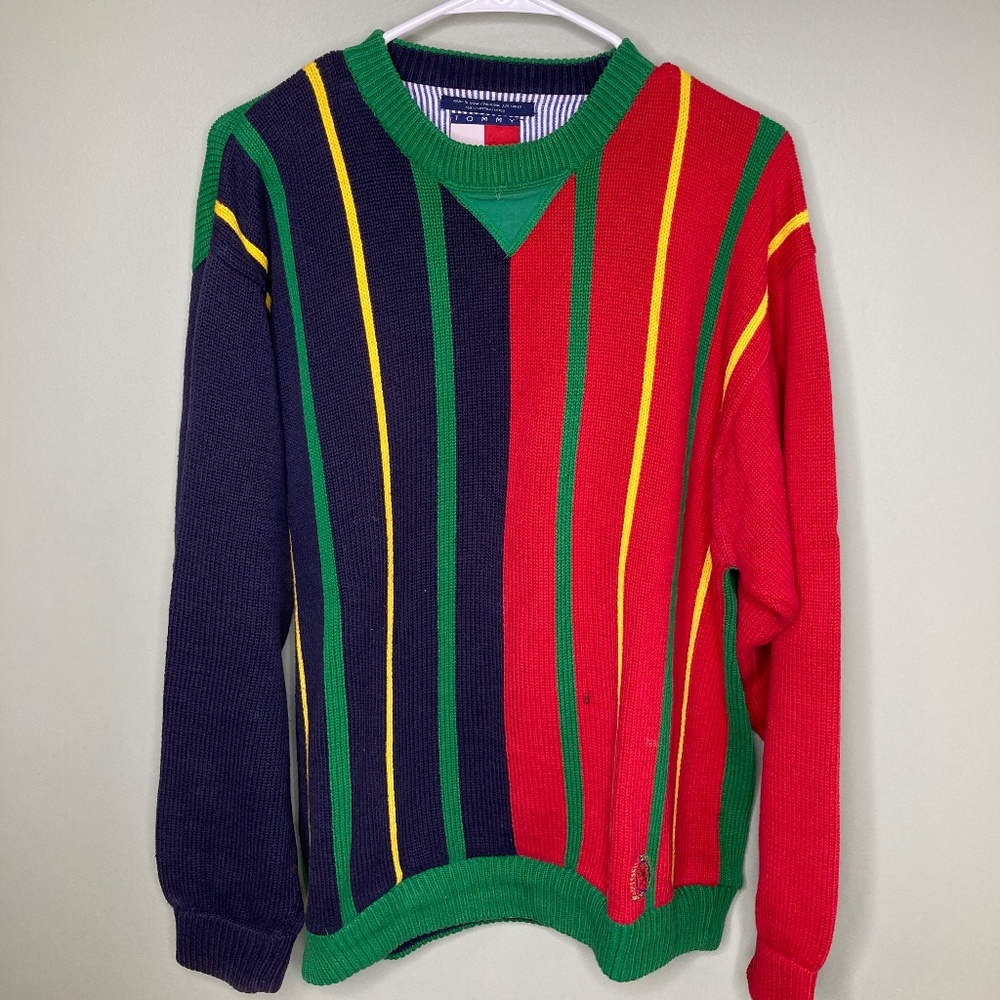 Vintage 90's style Tommy Hilfiger knit sweater multicolor